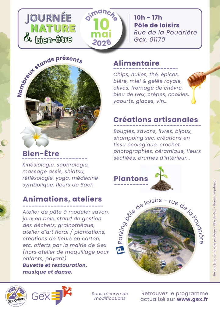 Activités de la Journée nature et bien-être 2026 Gex